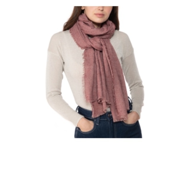 INC International Concepts Women's Two-Tone Shine Wrap Scarf Wine Red New - Picture 3 of 4
